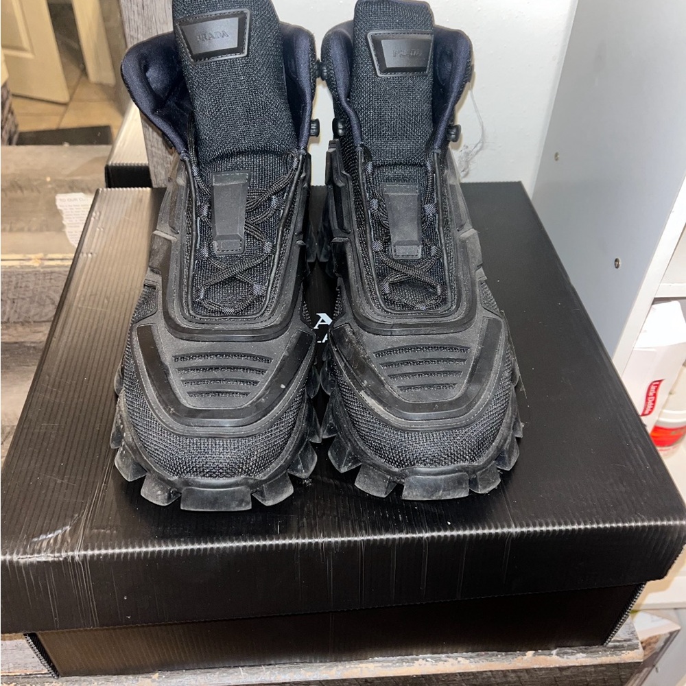 Prada Black Tactical Boots with Rugged Outsole